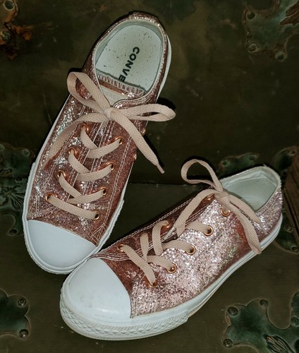 Sneakers basse Converse All Stars rosa glitter taglia 4 bambino *22