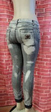 Dolce & Gabbana Size IT 42 Acid Wash Slim Fit Womens Distressed denim Jeans #CB2