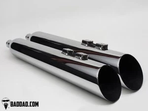 Long Strokes Mufflers, Slash Cut, Chrome, 2017-2024 Touring - Picture 1 of 1