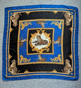 GALLONERO Bufanda de Seda Vintage con Estampado de Leopardo - Imagen 1 de 12
