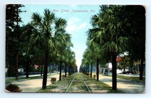1900er FL Postkarte Main Street Jacksonville Florida künstlerische Serie Pferd Buggy - Bild 1 von 2