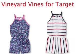 Vineyard Vines for Target Girls Scoop Neck Sleeveless Romper-Choose Color & Size - Picture 1 of 10