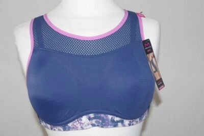 Sujetador deportivo de malla de alto impacto Maidenform-36B-nuevo con etiquetas-azul marino/impresión-cobertura completa Foto 1 de 4