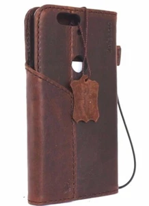 vintage genuine full leather case fit Huawei Nexus 6P wallet cover book magnet R - Picture 1 of 7
