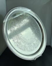 Vintage International Silver Plate Serving Tray Platter 14 1/4” Wide