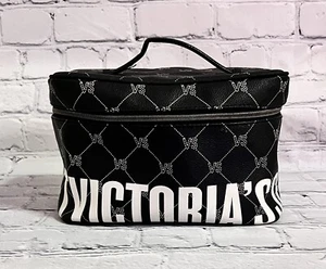 Victoria’s Secret Black And White Makeup Bag With Handle Zip Closure - Picture 1 of 5