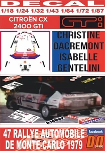 DECAL CITROEN CX 2400 C.DACREMONT R.MONTECARLO 1979 71st (08) - Picture 1 of 1