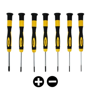 7-tlg. Set Präzisions Schraubendreher Mini Schraubenzieher Schlitz und Kreuz - Bild 1 von 6