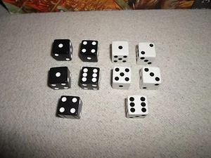 *Parts Only* Risk GodStorm Board Game Lot 10 Dice Only White & Black Replacement - Picture 1 of 4