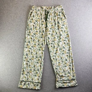 World Market Pants Womens S/M Forest Foliage Leaves Velour Soft Straight Leg - Picture 1 of 12