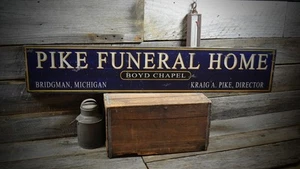 Custom Funeral Home Sign - Primitive Rustic Hand Made Vintage Wooden - Picture 1 of 1