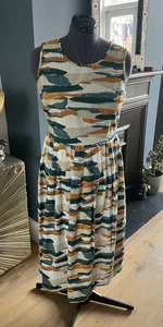 SEASALT CORNWALL Fit and Flare Sleeveless Organic Cotton Dress Size UK 12 - Picture 1 of 10