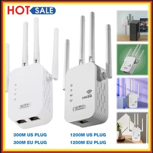 1200Mbps WiFi Signal Amplifier 4 Antennas Dual-Band 2.4GHz/5GHz WiFi Enhancer - Bild 1 von 24