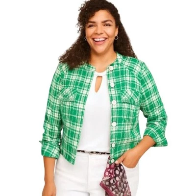 Cabi зеленый чек Tweed библиотека куртка блейзер средний - Изображение 1 из 4