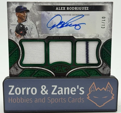 Alex Rodriguez 2025 Topps Tier One Patch Auto 1/13 RARE Yankees AT1R-ARG Bookend - Image 1 of 4