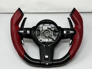 Steering wheel BMW F3X F8X M SPORT Carbon fiber/Perforated leather/Jet style - Picture 1 of 16