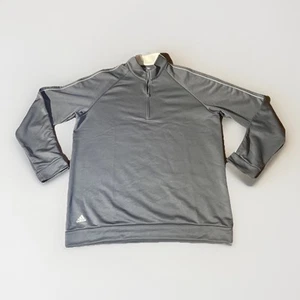 Adidas Golf 1/4 Zip Pullover Men's Large Gray Climalite Long Sleeve Mock Neck - Picture 1 of 6