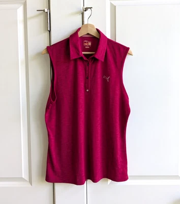 Polo Puma Active Top Mujer XL Rosa Sin Mangas Célula Seca Logo Bordado Foto 1 de 4