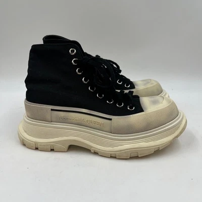 Alexander McQueen холст протектор гладкий высоты верхнего платформы кроссовки ботинки - Изображение 1 из 4