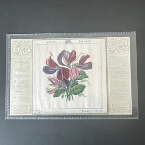 No21 Sweet Peas W N Sharpe Bradford Fab Patchwork Silk Card - Picture 1 of 2