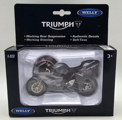 Welly Triumph Daytona 675 Diecast Motorcycle 1:18 Model Gray/Black NIB - Image 1 of 4