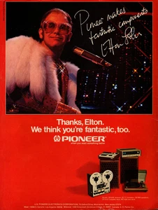 De colección Años 70 ELTON JOHN PIONEER COMPONENTES ESTÉREO REVISTA ANUNCIO IMPRESO Página Pinup - Imagen 1 de 1