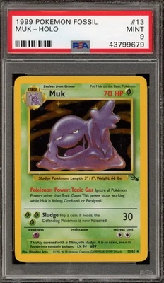 Pokemon Muk Fossil Unlimited Holo Rare #13 PSA 9 Mint - Image 1 of 2
