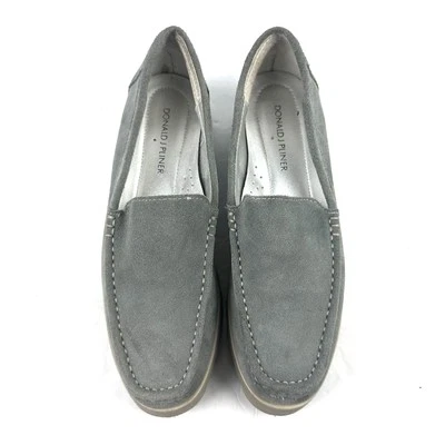 Zapatos sin cordones Donald Pliner Rio Mocasín 7.5 Gris Gamuza Cuero para mujer Foto 1 de 4