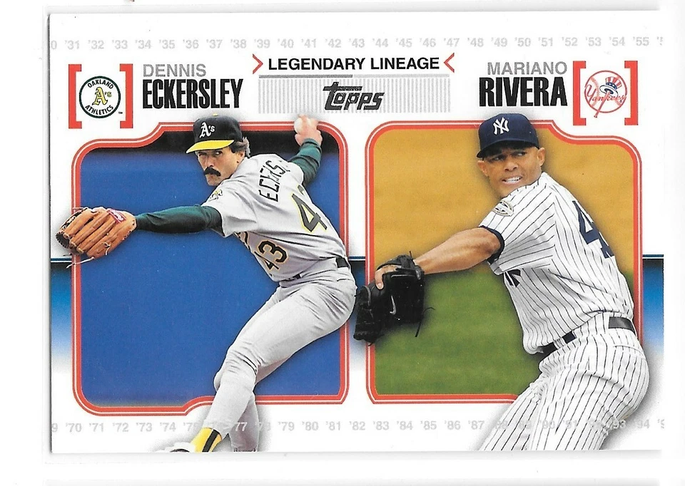 2010 Topps Legendary Lineage Dennis Eckersley/Mariano Rivera #LL-26 A's/Yankees - Image 1 of 1