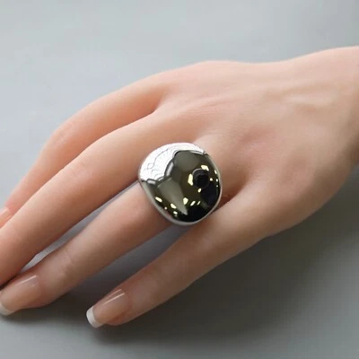 Stainless Steel 316 Women's High Polish Big Fancy Ring - Image 1 of 4