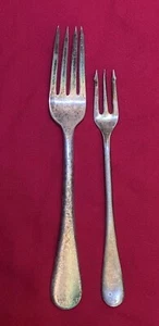 Lot #227 Silver Plated Flatware Victor's (2) Pieces Dinner Fork & Cocktail Fork - Picture 1 of 5