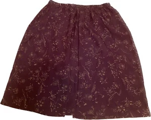 More Promises Vintage  Maroon  Long Women’s Skirt Made In USA Size 14W - Picture 1 of 10