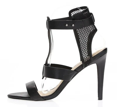 Joe's Womens Black Leather Ankle Strap High Heel Party Sandals Size 9 Medium - Image 1 of 4