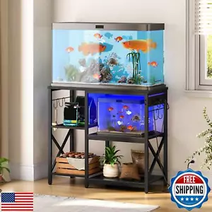 HOOBRO 20-29-37 Gallon Fish Tank Stand with Power Outlet and LED Light, Aquar - Picture 1 of 5