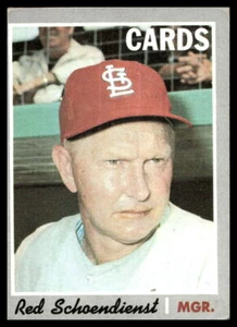 1970 Topps #346 Red Schoendienst MGR HOF Cardenales de San Luis en muy buen estado-en muy buen estado ¡sin precio base! - Imagen 1 de 2
