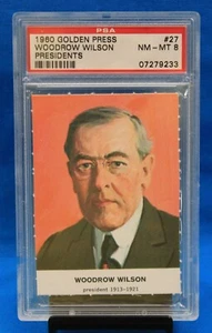 1960 GOLDEN PRESS # 27 Woodrow Wilson PSA 8 NM-MT # 07279233  US PRESIDENTS - Picture 1 of 2