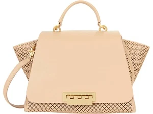 $495 NWT ZAC POSEN EARTHA SOFT TOP HANDLE LEATHER SATCHEL LASSER CUT WHEAT - Picture 1 of 4