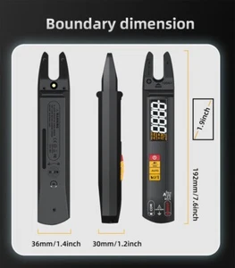 Clamp Multimeter AC/DC V A Ω F Hz C Duty Live Wire Check Flashlight Li-Battery - Picture 1 of 12