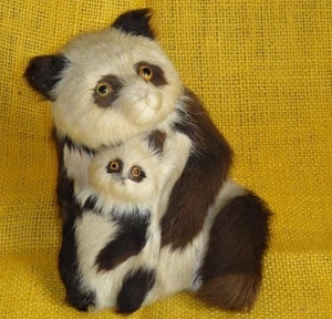 VINTAGE CHINESISCH ? PELZIGE MOHAIR PANDABÄREN PUPPEN - Bild 1 von 12