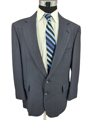 Traje Strathmore 2 Piezas Para Hombre 42 Azul Rayas Pura Lana Pantalones 36x30 Ventilados Foto 1 de 4