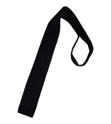 Gravata fina HUGO BOSS malha marinha sólida algodão LUXO ITÁLIA  - Imagem 1 de 3