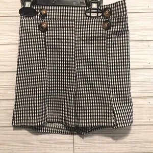 Boutique Girls Size 6 Black White Gingham Check Shorts Pull On Elastic Waist - Picture 1 of 9
