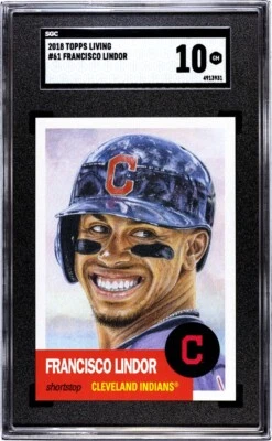 2018 Topps Living #61 Francisco Lindor SGC 10 GEM MINT Indians Mets  - Image 1 of 2