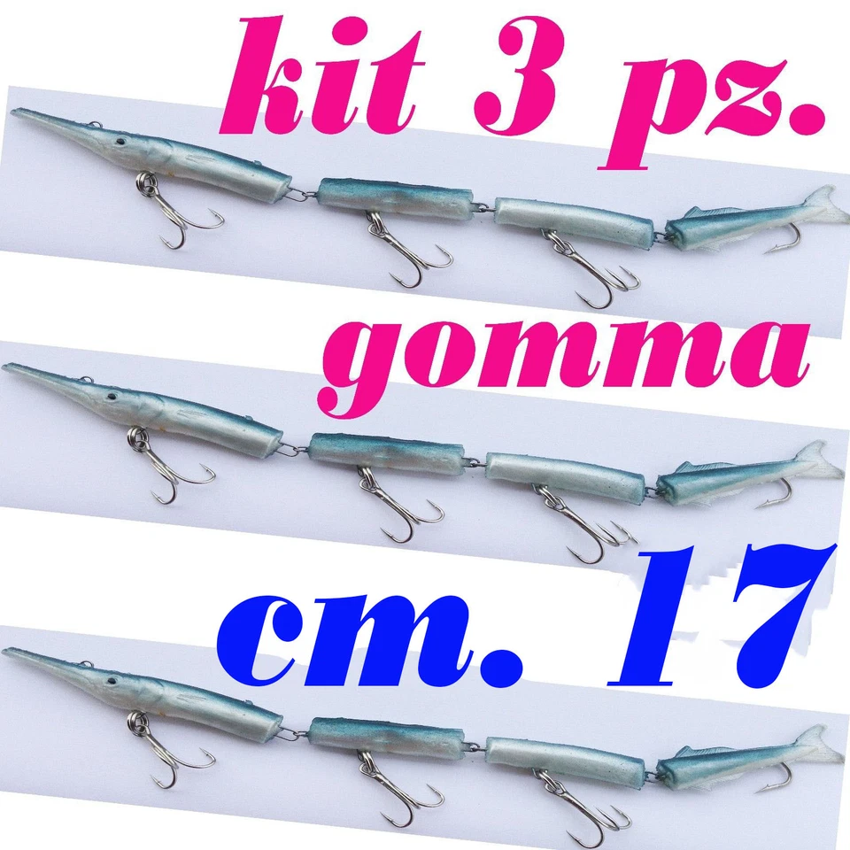 kit aguglia artificiale pesca traina spinning mare serra esca snodata spigola pk - Immagine 1 di 1