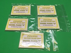Phonics Match Cards : Long And Short Vowel A - U 5 Decks of 24 Cards - Picture 1 of 12