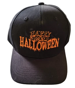 Baseballmütze schwarz Baumwolle mit Stickerei Happy Halloween verstellbar neu - Bild 1 von 4