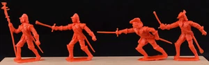 Cherilea Recasts - 4 English Civil War Figures - unpainted 60mm red plastic - Picture 1 of 1