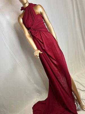 LOT Designer Fabric Essentials RED Jersey Wool Cotton Blend Stretch Light Plain - Image 1 of 4