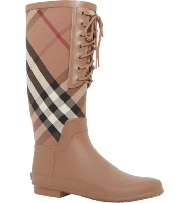 BOTAS DE LLUVIA 100% AUTÉNTICAS NUEVAS MUJER BURBERRY SIMEON CHECK UE 39/US 9 Foto 1 de 4