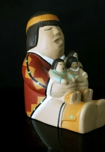 1980s Vintage Native American Cochiti Pueblo Male Indian Storyteller Pottery - Picture 1 of 12